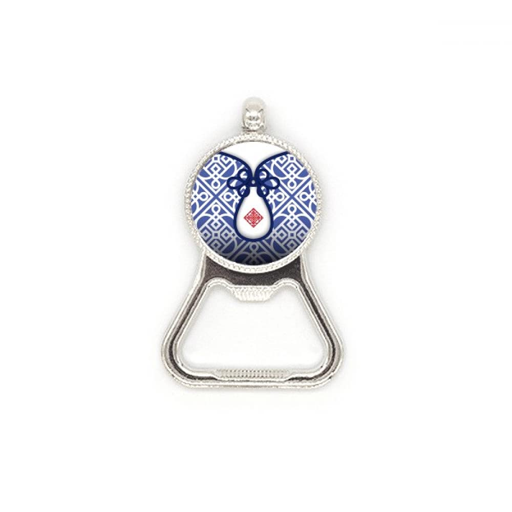 Ouvre-bouteille en acier inoxydable à motif fleur bleue, décapsuleur facile