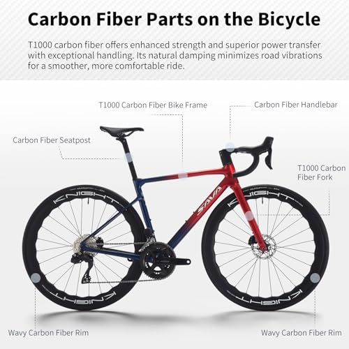 SAVADECK Carbon Fibre Road Bike, Hydraulic Oil Disc Bike