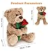 Bakalizoo 12'' Stuffed Teddy Bear Dolls with Rose, Soft Plush Animal Toys for Her/Girlfriend Lover Mom Kids Gifts Home Decor