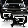 ACANII - For 2005-2011 Toyota Tacoma Pickup TRD Black Smoked LED Tube Projector Headlights Headlamps Assembly Left+Right