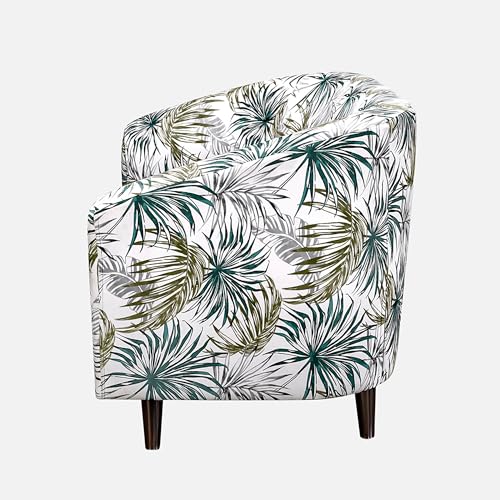 Image of Duroflex Meadow - Premium Accent Love Seat with Channel-Stitched Upholstery | Plush Foam & Curved Backrest | Durable & Elegant Seating | 3 Year Warranty - Floral Green