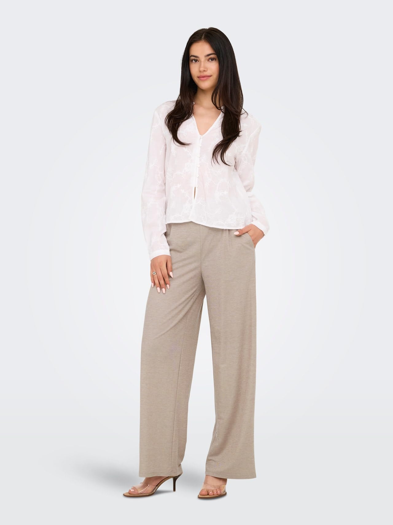 JDY Jdy Birdie Geggo Long Pant Jrs Noos - spodnie materiałowe Kobiety