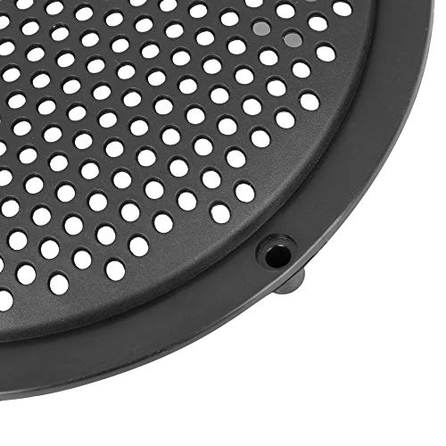 X Autohaux 2Pcs 6" Plastic Audio Speaker Cover Mesh Subwoofer Grill Horn Guard Decorative Circle Grille Protector Black For Car #TOP6