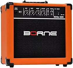 Amplificador Cubo Para Guitarra Borne Strike G30 Laranja 15W Bivolt Automático