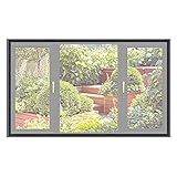 Fliegengitter Fenster 90X130cm, Hook and Loop Selbstklebend Kann Geschnitten Werden für Dachfenster Geeignet Fliegen Schutzvorhang Fliegengitter Rahmen Selber Bauen