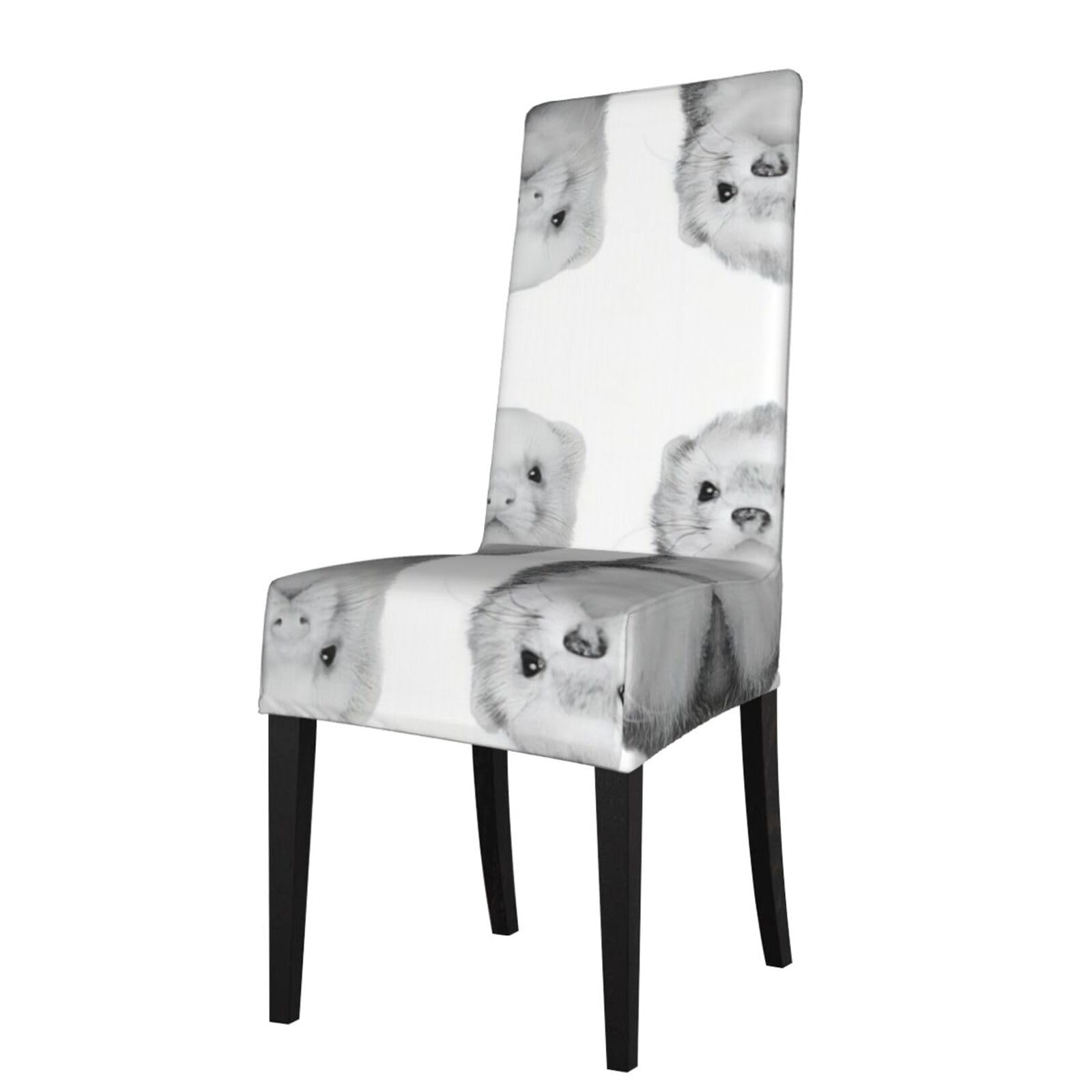 YYHWHJDE Ferrets Prints Dining Chair Throw Covers - Stretchable Slipcovers, Ideal for Renewing Furniture & Protecting from Kids & Pets!