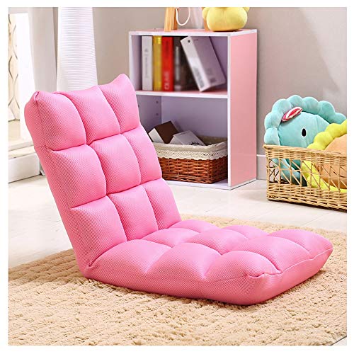 Xyanzi Klappbarer Bodenstuhl, Verstellbarer gepolsterter Bodenstuhl, Entspannende Lazy Sofa Sitzkissen Lounger Office Home zum Lesen, Filme schauen, Spiele Spielen (Color : Pink) Cover