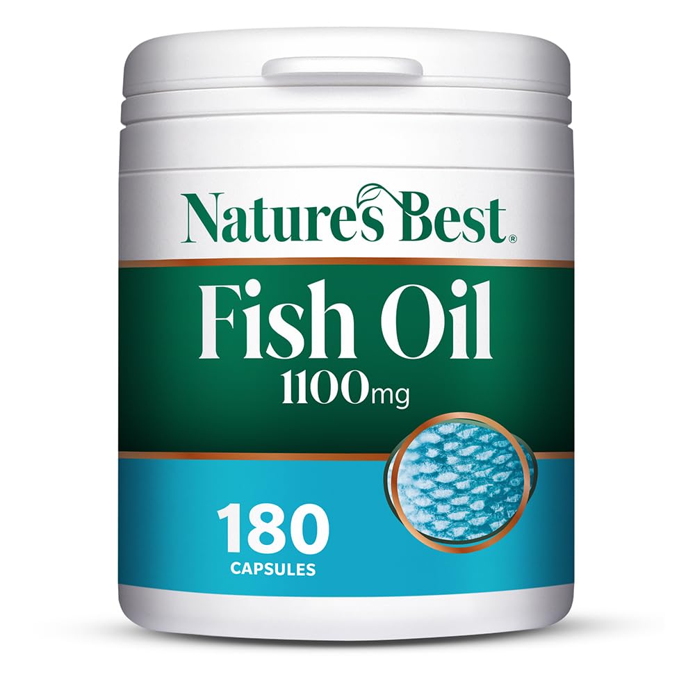 Pure Fish Oil Capsules High Strength (1100mg) - Essential Omega 3 Fish Oil with EPA 360mg and DHA 240mg - UK Made - 180 Capsules (4+ Months' Supply)
