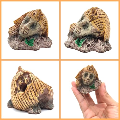 Image of M2cbridge Aquarium Decor Castle Shipwreck Ornament Underwater Landscape(Egyptian Pyramid + Pharaoh)
