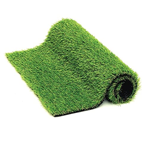 WELSPUN Polypropylene Grass Mat Fade Resistant Looks Like Natural Grass Fire Resistant Highly Durable(Solid 91CMX200CM)-Green