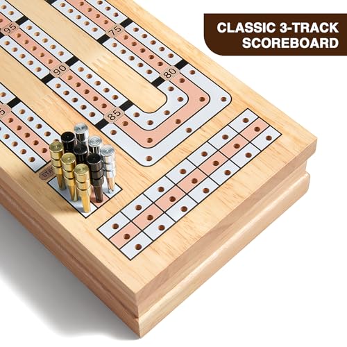 Vamslove Z2123 Magnetic Cribbage Board 15'' Wooden Folding 3 Track Game Set thumb #2