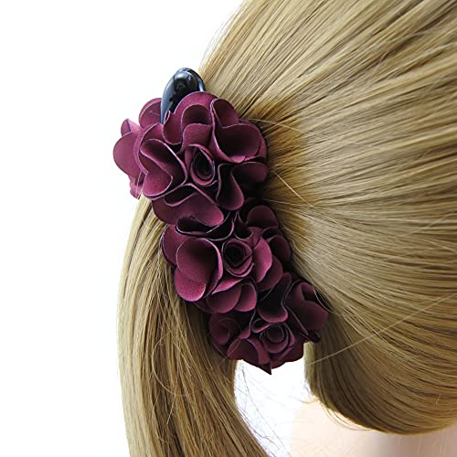 Pinza para cabello banana color vino miniatura 4