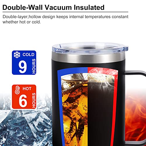 NymphFable 710ml Negro Taza termica Doble Pared Acero Inoxidable Vaso Termico Cafe con Tapa y asa Vaso Termo Cafe para… - Imagen 4