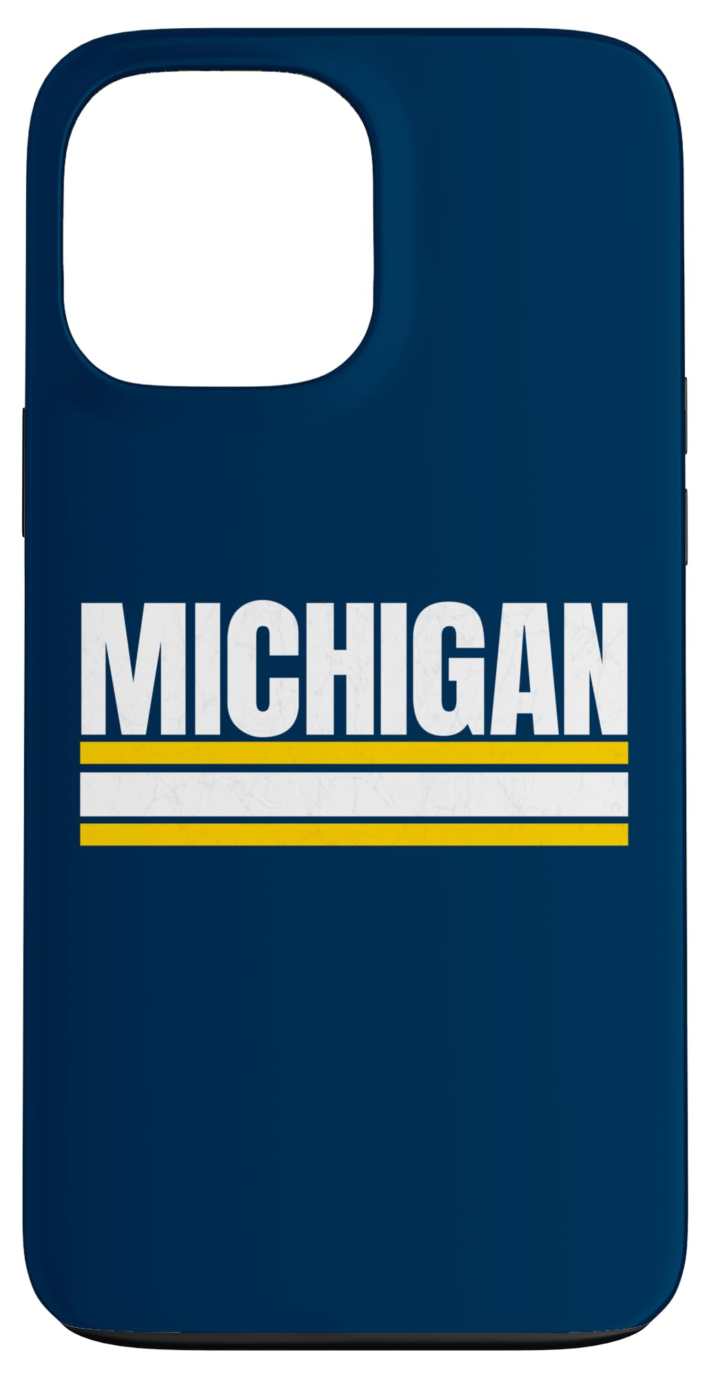 Michigan Yellow/White Striped Lines Traditional Michigan MI Case for iPhone 13 Pro Max