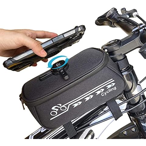 Bike Bag Bicycle Phone Mount Holder Cycling Front Frame Bag (Black) Cover