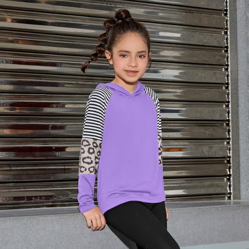 Image of Perfashion Girls Long Sleeve Shirt Hoodie Active Tee Pullover Top with Thumb Hole Workout Running 6-15Years