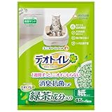 【燃やせる自然素材】デオトイレ 緑茶成分入り 消臭・抗菌サンド 4.5L [猫砂/紙砂] システムトイレ 猫用【Amazon.co.jp限定】
