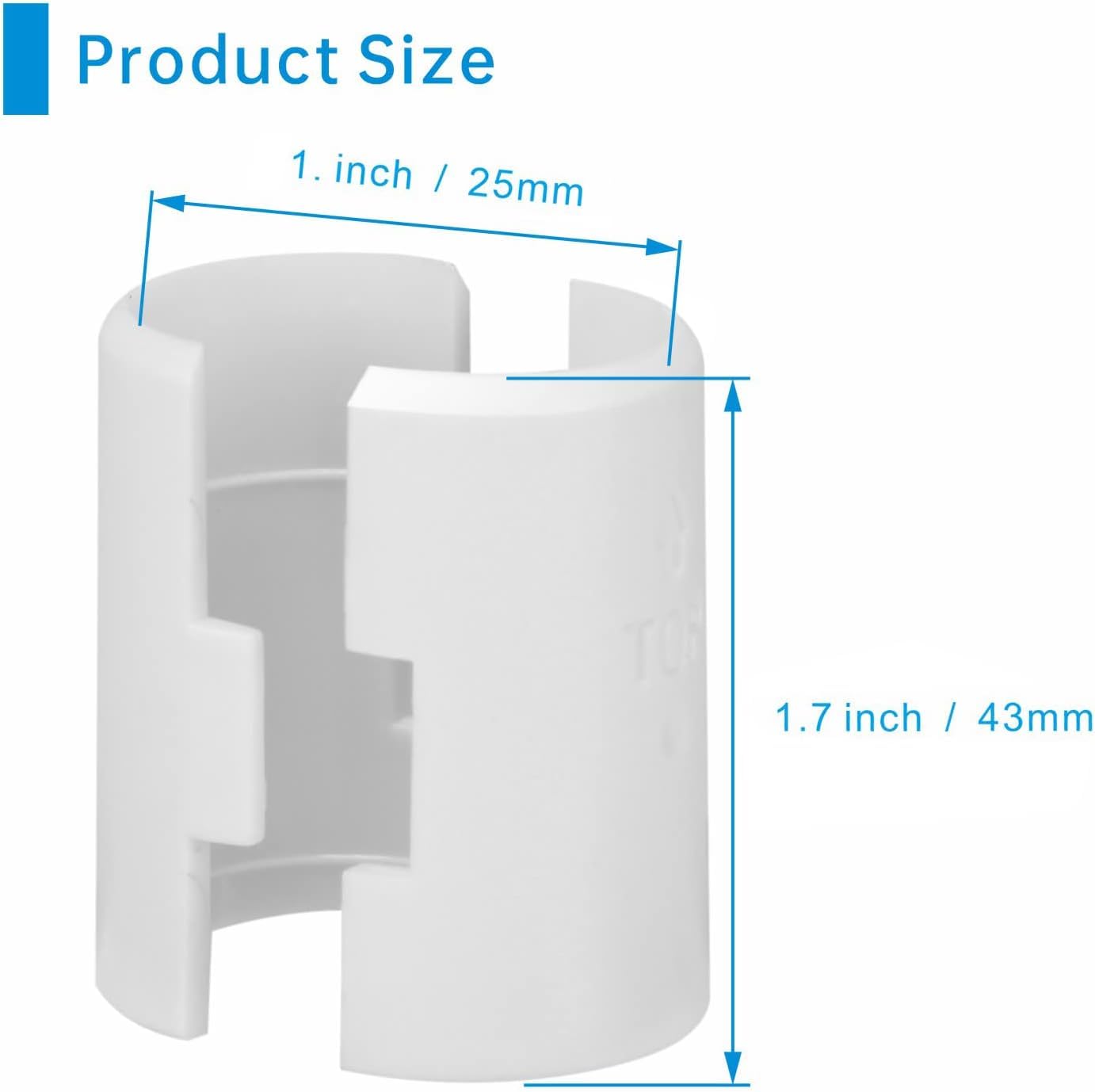 25mm Wire Shelf Clips - White (24 Pack) -4