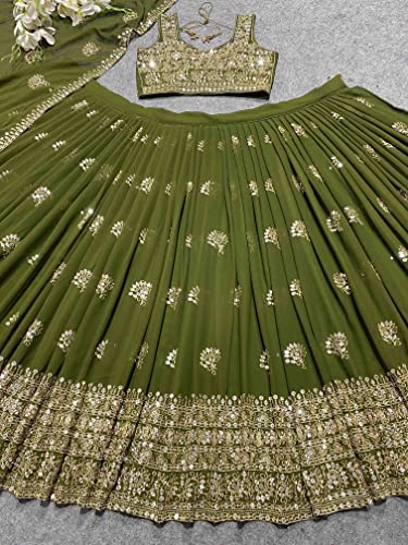 Image of DhrishafashionWOMEN'S Georgette Semi-Stiched lehnga (SF-ver12no Purple1 Free Size)
