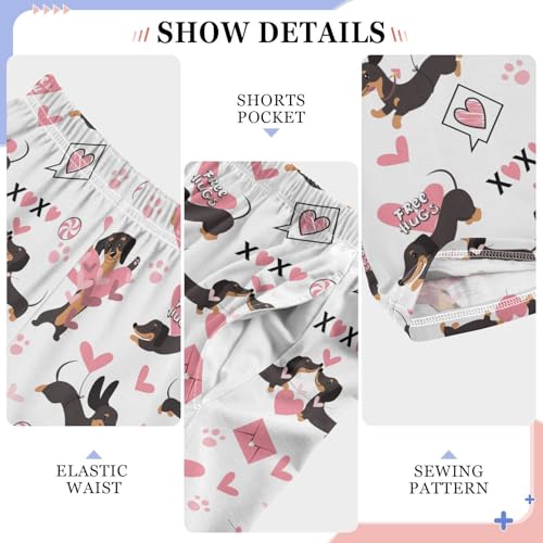 Dachshund Love You Boys Long Pants Soft Trousers Elastic Waist Kids Lounge Bottoms with Pockets S-XL4