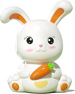 Jaugufiy Cute Cartoon Rabbit Piggy Bankï¼ŒBunny Piggy Bank for Kids, Unbreakable Rabbit Coin Bank, Rabbits Saving Money Banks, Creative Coin Box Money Birthday Gift for Boys Girls