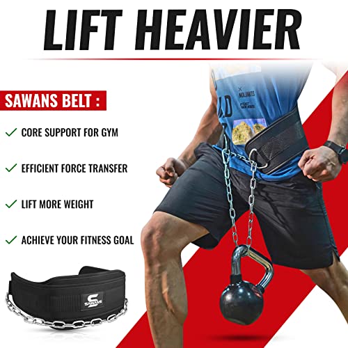 Dip Belt with 36 Inches Heavy Duty Bodybuilding Weight Lifting Dip Steel Chain for Pull Ups Exercise Gym Workout Powerlifting Training Neoprene Back Support Men Women Fitness - Image 5