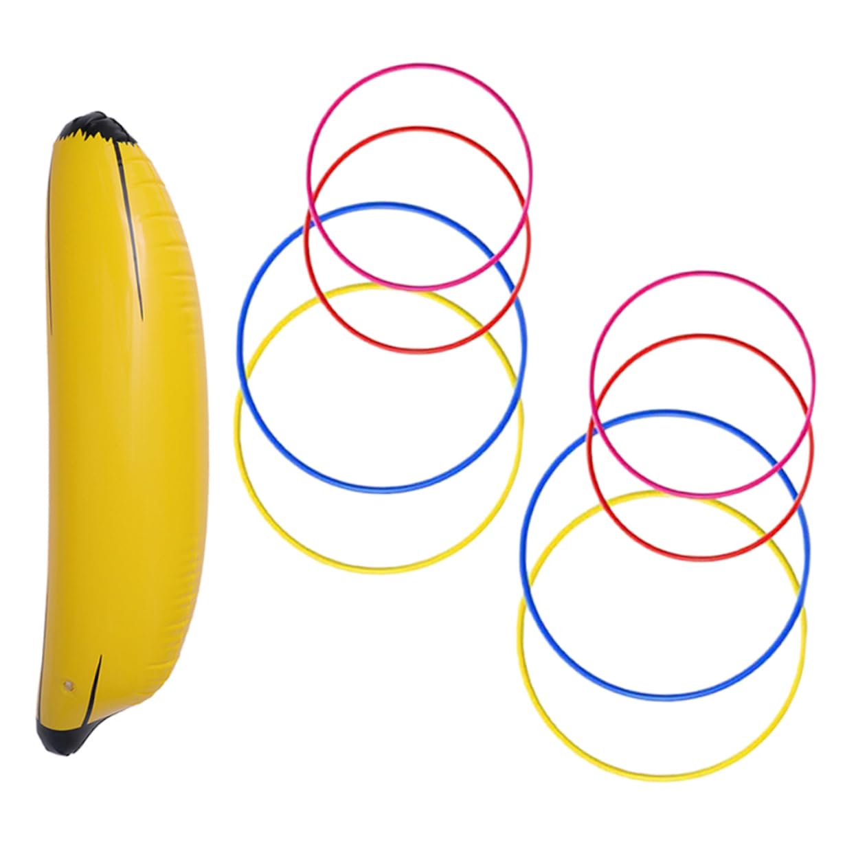 Toyvian 1 Set Inflatable Banana Ring Toss Game Fun Party Supplies for Bachelorette Parties Bridal Showers Includes Rings Unique Inflatable Fruit for Pool Beach Games Random Color