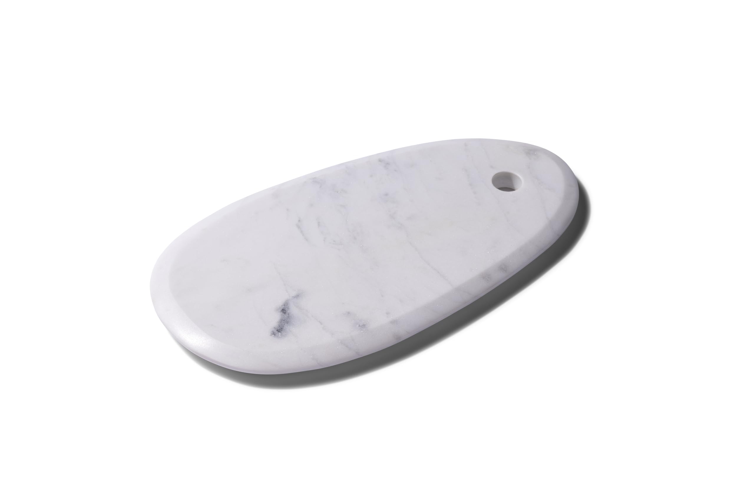 apollo THE HOUSEWARES BRAND Marble Medium Teardrop Board, Heat Resistant Kitchen Protector, Non-Slip Cutting & Chopping Board, Durable Serving Platter, White Marble, 22.5x11.5x1cm
