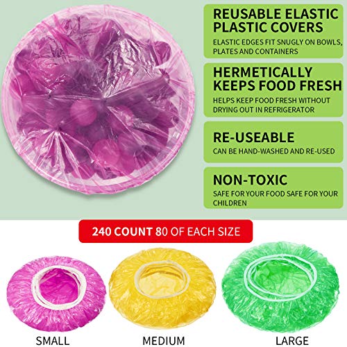 120 Pieces Reusable Food Storage Covers Elastic Colorful Bowl Covers Dish Plate Plastic Covers For Family Outdoor Picnic #TOP1
