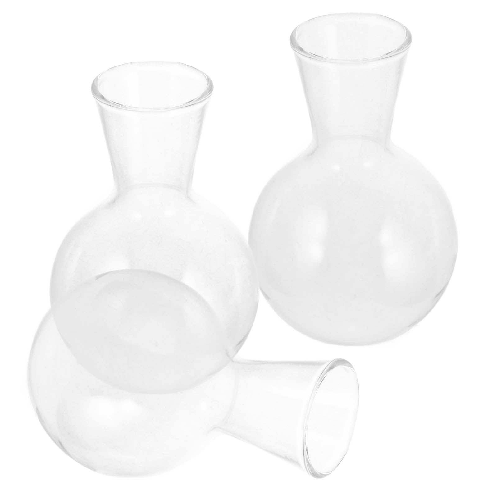 Jarrón hidropónico SEWACC de cristal transparente para plantas pack de 3 piezas