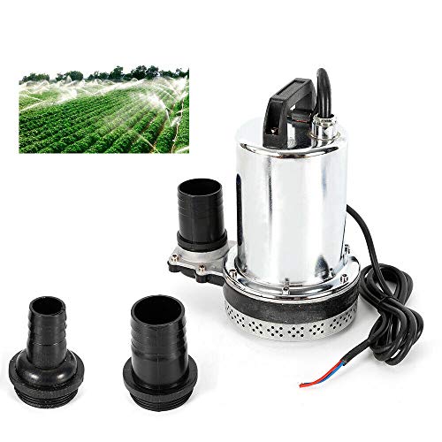 Preisvergleich Produktbild Tauchpumpe HaroldDol Hochleistungs Wasserpumpe 180W 6000L / H 12V, Fischzucht Bauernhof Pumpen Edelstahl, Förderhöhe 10m