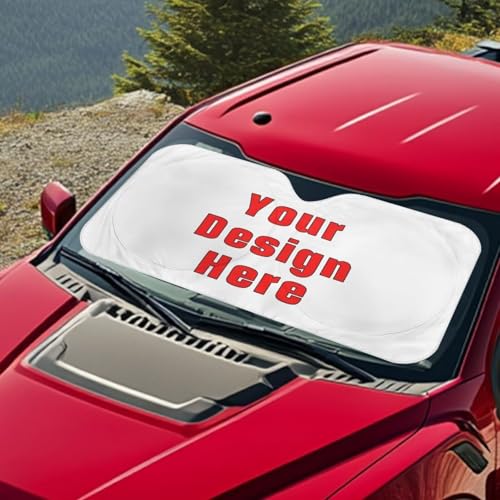 Image of Customized Car Windshield Sun Shade Foldable Car Windshield Sunshades Window Shades Cover Sun Visor Shield for Most Sedan Truck SUV Auto Interior Protector