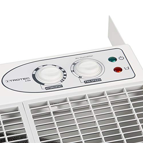 TROTEC Luftbefeuchter B 400 (max. 800 m³/h, für Räume bis ca. 900 m³) Luftbefeuchtung Raumbefeuchter Befeuchtung, Schwarz – Ansicht 3