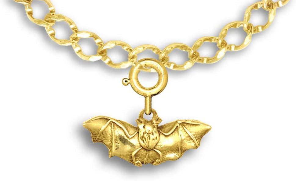 14k Gold Bat Charm for Charm Bracelet - Wildlife Lover Gift for Women