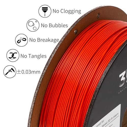 Image of INLAND Micro Center PLA+ 3D Printing Filament 1.75mm - PLA Pro Dimensional Accuracy + /- 0.03 mm - 1kg Cardboard Spool (2.2 lbs) (1 Pack Red, 1.75mm)