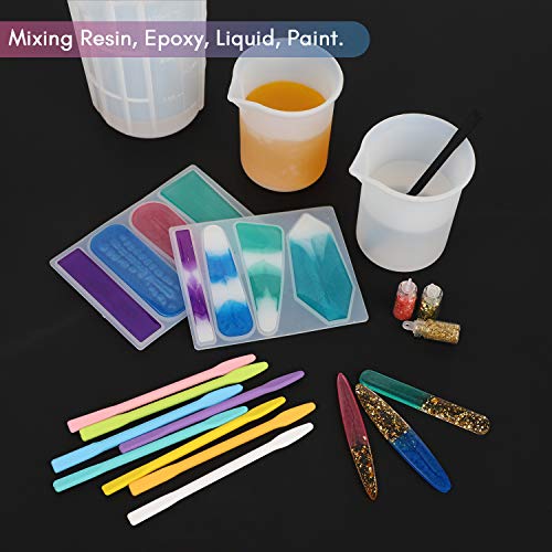 9PCS Colored Silicone Stir Sticks, Gartful Reusable Epoxy Resin Stir Sticks, for Resin Mixing, Paint, Making Glitter Tumblers Cups, Arts, Crafts, Facial Mask Stirring Rods, 9 Colors by Gartful - Used condition - Image 7