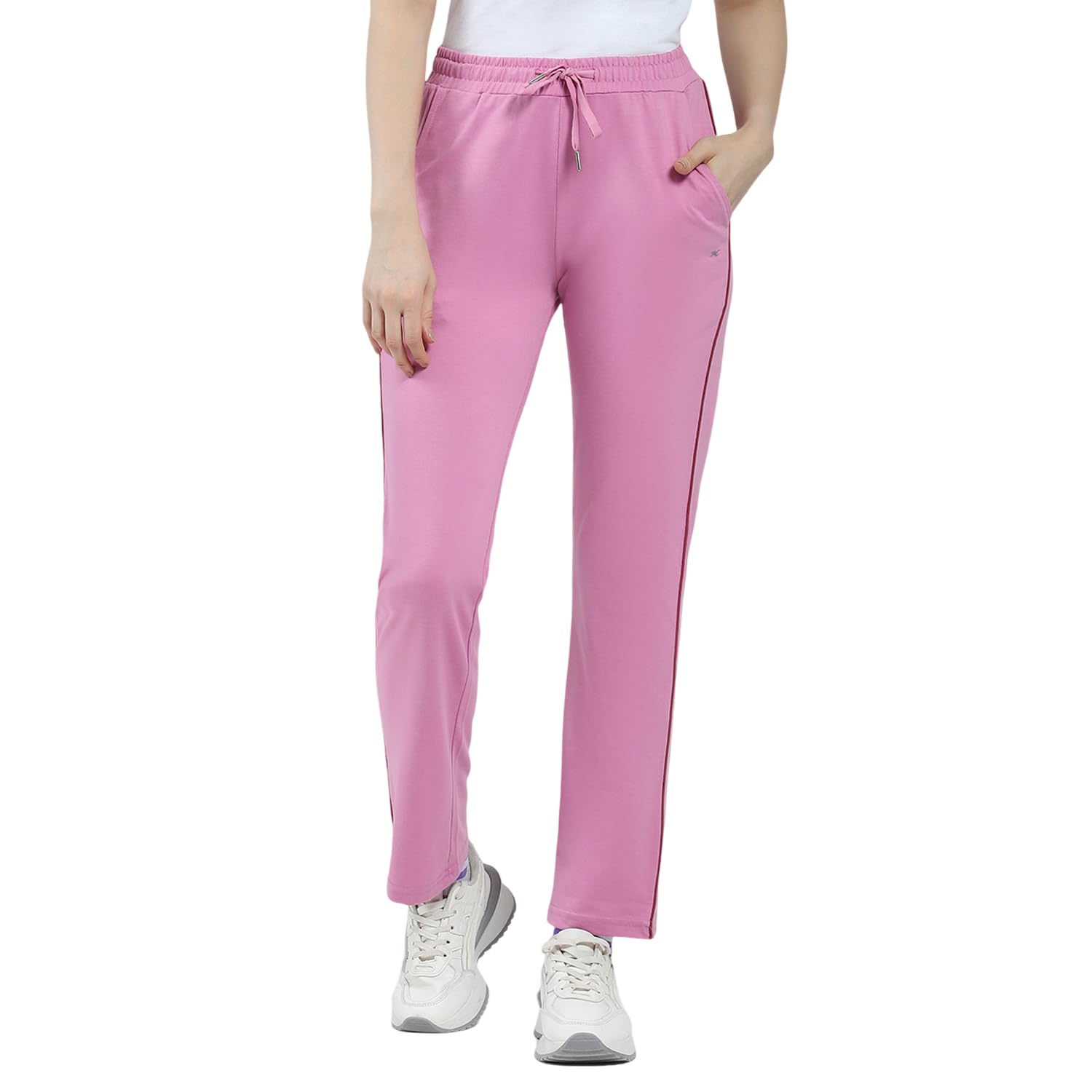 monte carlo Women Regular Fit Track Pant | Solid Pattern | Drawstring Closure | Comfortable Activewear Lower for Women | Lounge & Gym Wear for Women's Pink S (Pack of 1)-picture-12