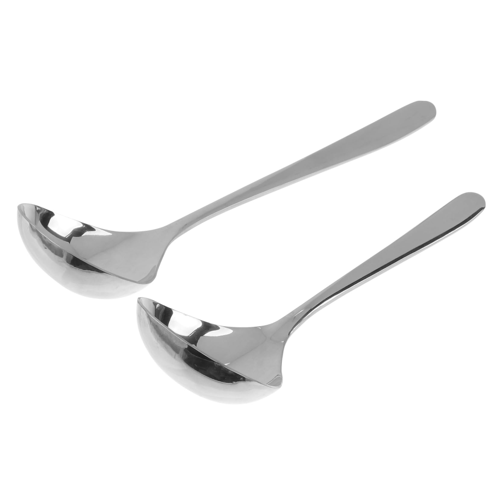 HOLIDYOYO Set of 5 Small Spoons Silverware Pure Silver Spoon Stainless Steel Soup Silverware Sets