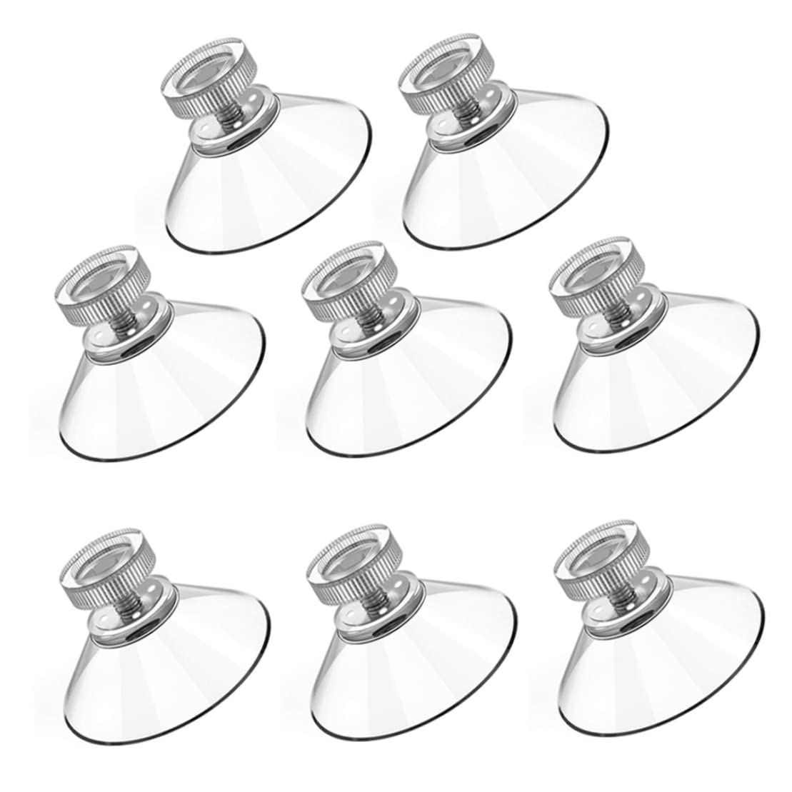 Hbbgdiy Suction Cup Hook Set of 8 Strong Transparent Sucker Pads with Knurled Nut 40mm Plastic Holders for Bathroom Kitchen Hanging Use