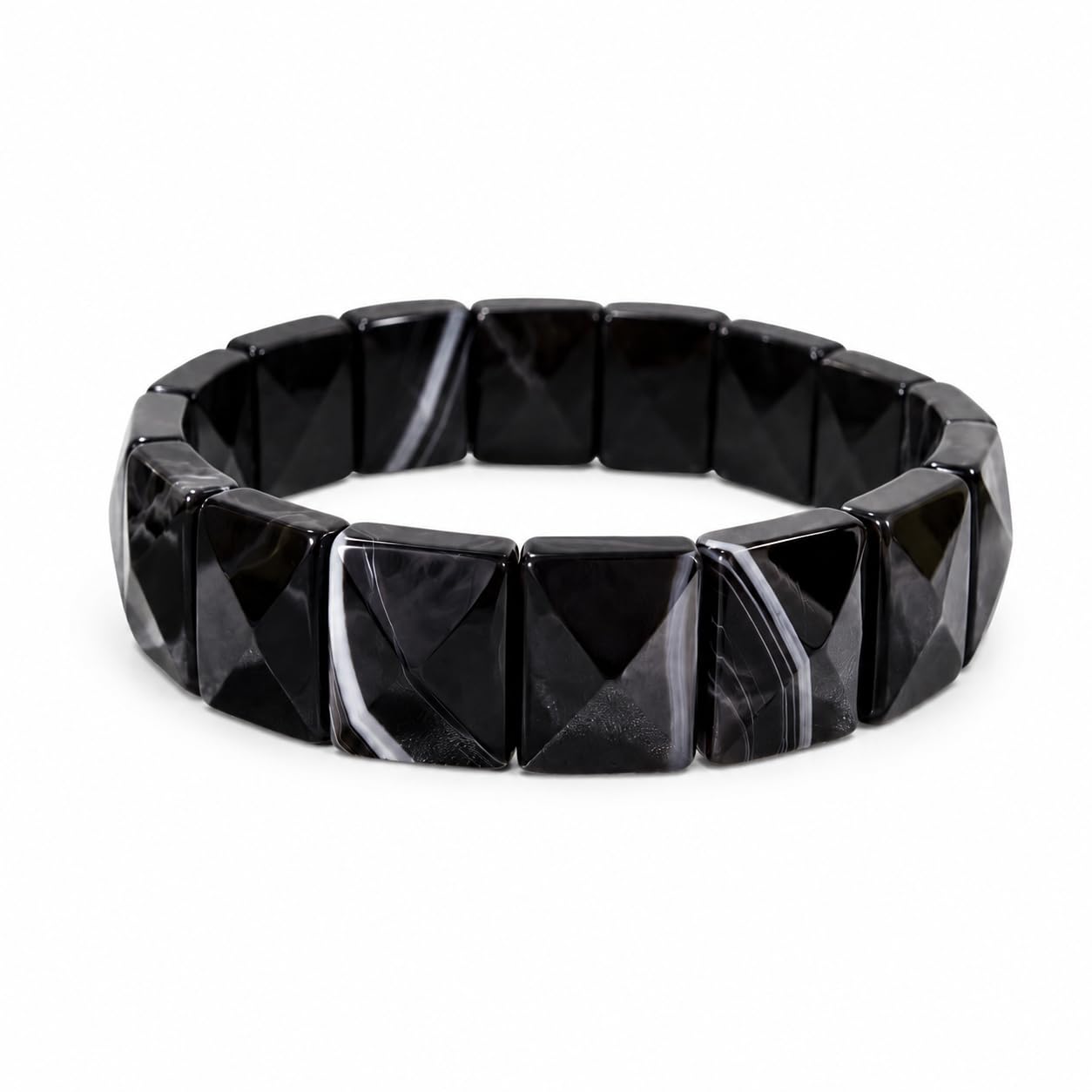 Strand Black Stone Bracelet for Unisex, Contemporary Style, One Size, 10 Grams, 10 Centimeters-image-33
