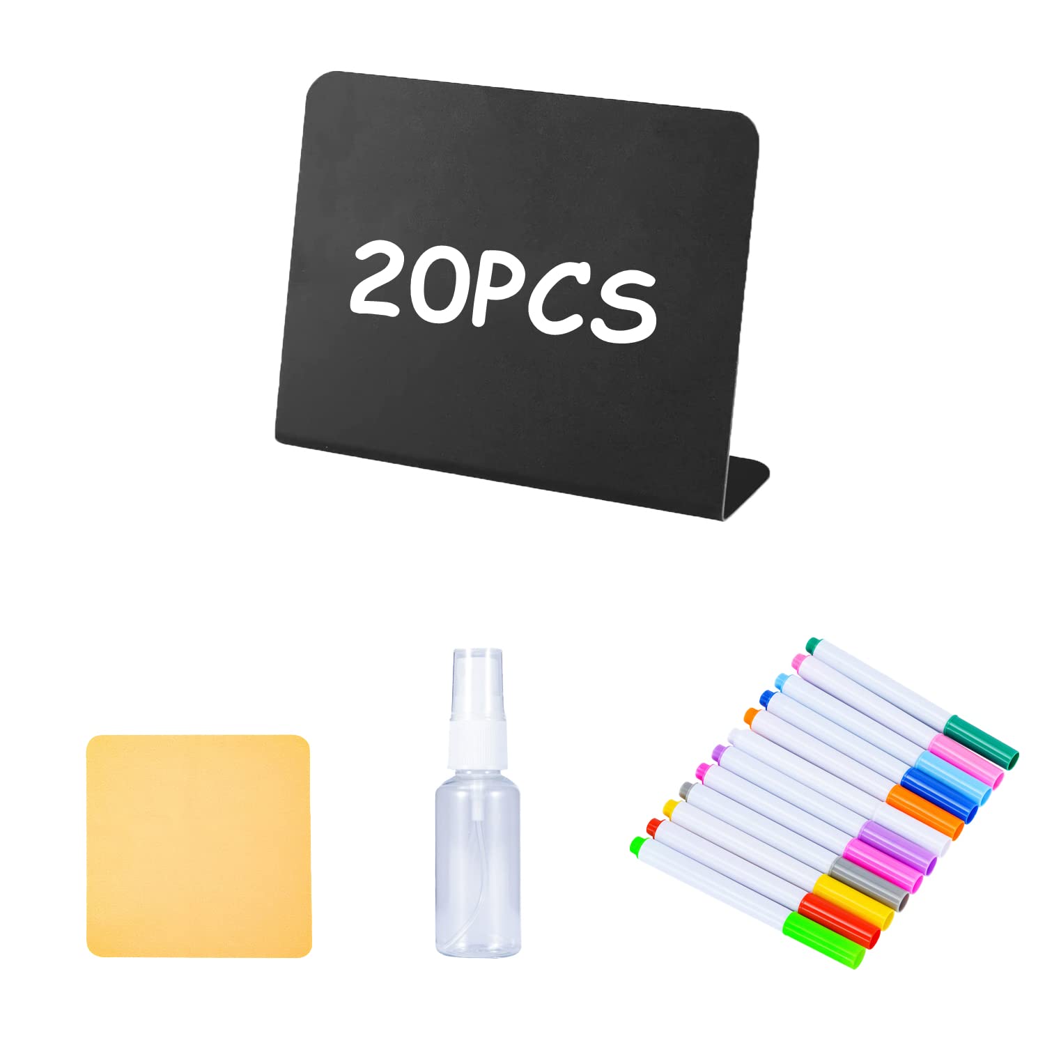20PCS Tabletop Chalkboard Labels, Mini Chalkboard Signs for Food, Food Labels for Party Buffet, Easy to Write and Wipe Out, Reusable and Reserved