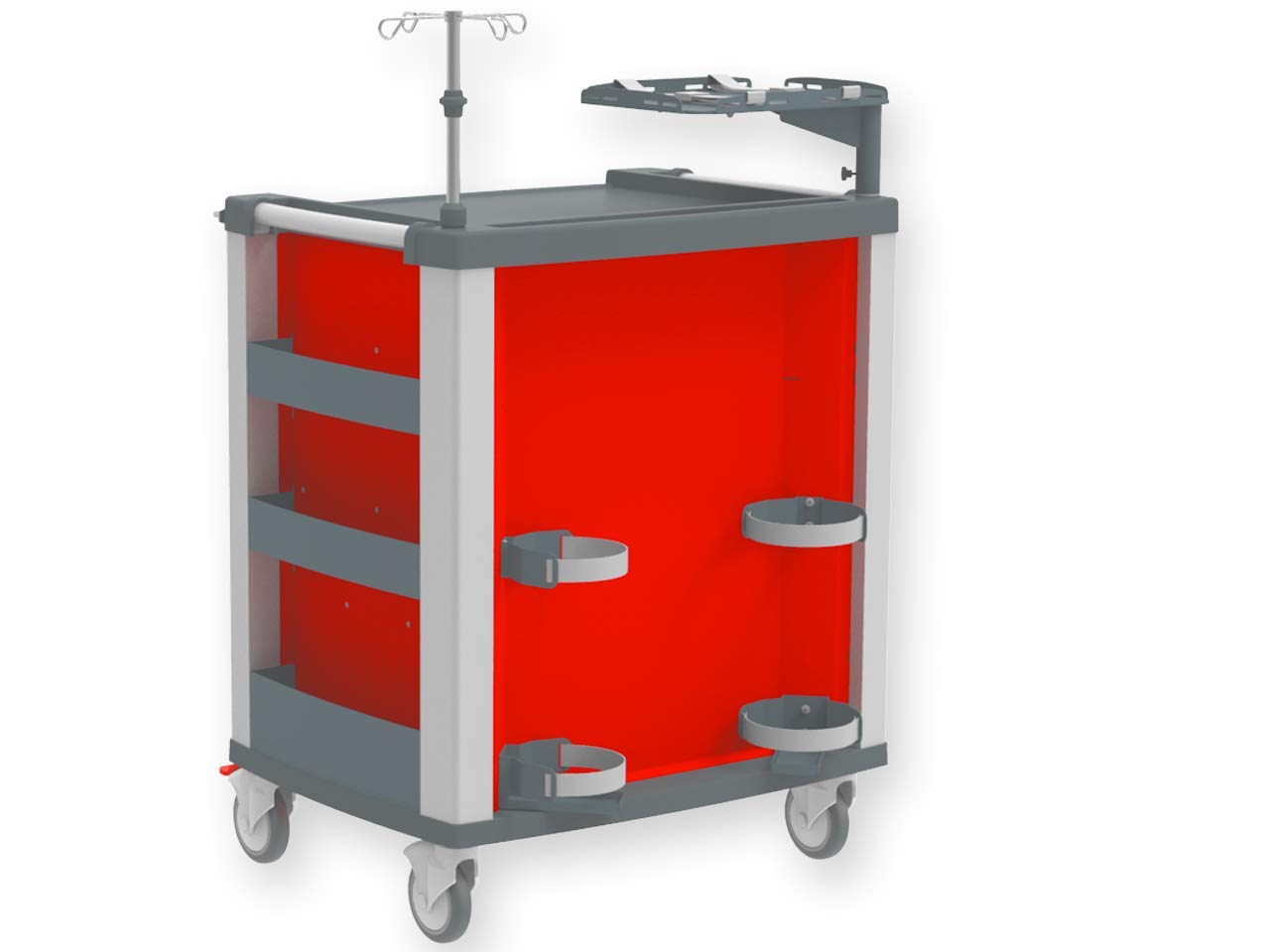 GIMA - Chariot d’urgence Medium Kart, 5 tiroirs, rouge, 45667