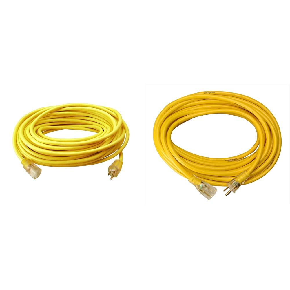 Photo 1 of **ONLY THE 100 FOOT ONE**  Southwire 100 Ft 12 Gauge Extension Cord Bundle with 25 Ft Yellow Jacket Lighted End Cord