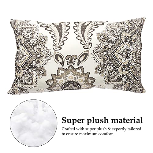 Image of ARLinen-Micro Filled Jaipuri Print Cotton Pillow Takiya Combo Set of 2 for Bed Room - 16x24 Inch Size Pillow Set of 2 for Sleeping