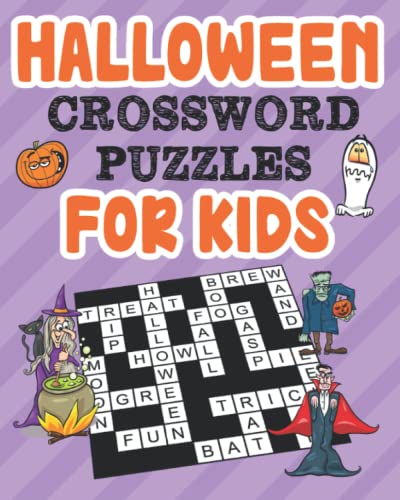 Halloween Crossword Puzzles for Kids: Halloween & Fall Activity Book 