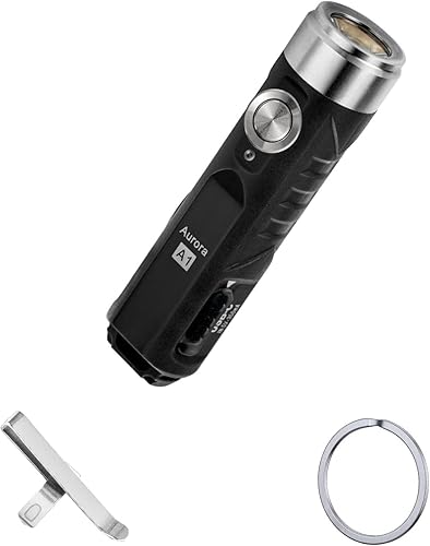 RovyVon 3 linterna LED Aurora A1, linterna EDC recargable USB-C, 650 lúmenes súper brillante con tamaño de bolsillo EDC, encendido momentáneo, modo