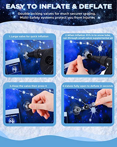 image for HITOP Snow Tube, Inflatable Snow Sled for Kids and Adults, Heavy Duty 