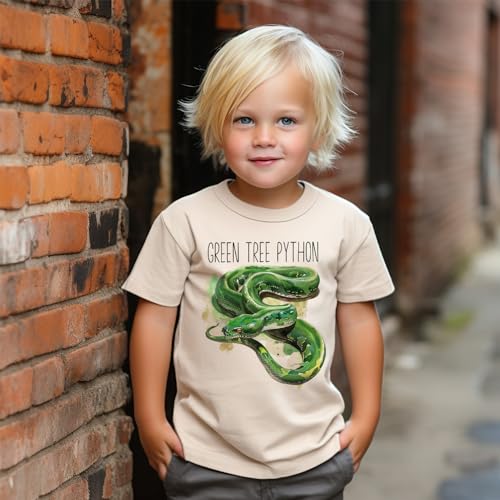 Green Tree Python Toddler Shirt - Cute Educational Realistic Snake Species Reptile Kid's Clothing - Natural Boho Toddler & Youth Tee3