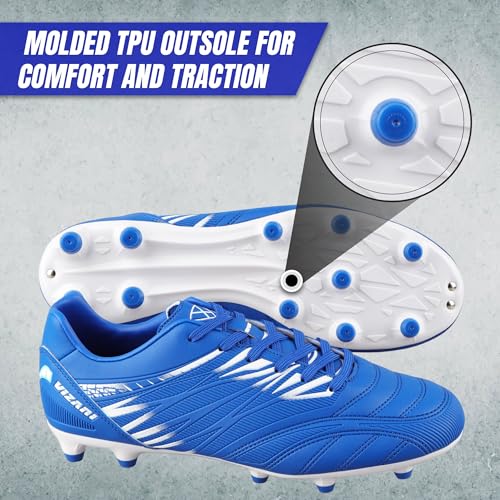 Vizari Valencia Firm Ground Soccer Cleats for Men & Women – Adult Football Shoes with Wide Fit, TPU Studs, Comfortable Design, Size 6.5 to 13 (Unisex)4