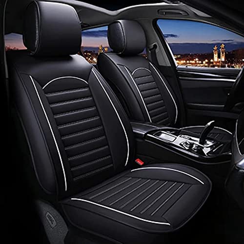 RideoFrenzy Black Nappa Leather Leather Car Seat Covers for Kia